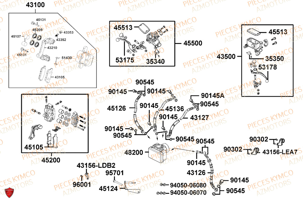 Freins KYMCO PIECES X-TOWN 125I CBS EURO 5+ (KS25BC)