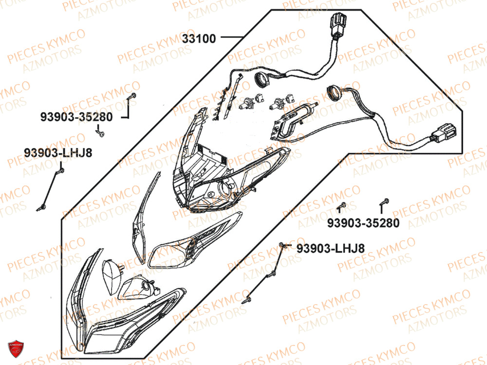 Phare KYMCO PIECES X-TOWN 125I CBS EURO 5+ (KS25BC)