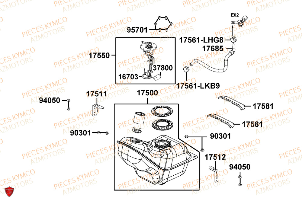 Reservoir KYMCO PIECES X-TOWN 125I CBS EURO 5+ (KS25BC)