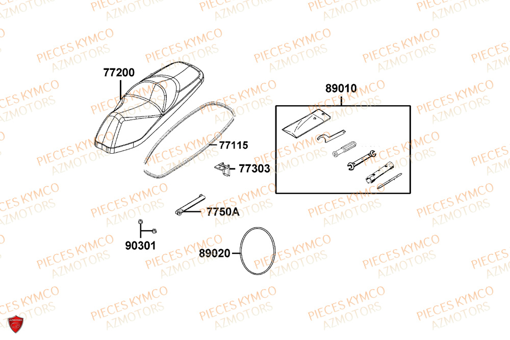 Selle KYMCO PIECES X-TOWN 125I CBS EURO 5+ (KS25BC)