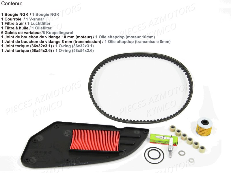 1 SET ENTRETIEN AZMOTORS XTOWN 125 BLACK KAKI