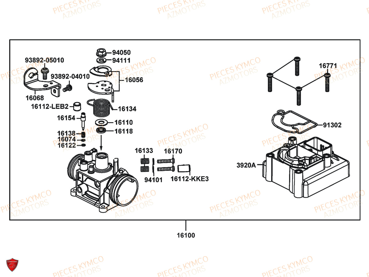 CARBURATION KYMCO XTOWN 125 BLACK KAKI