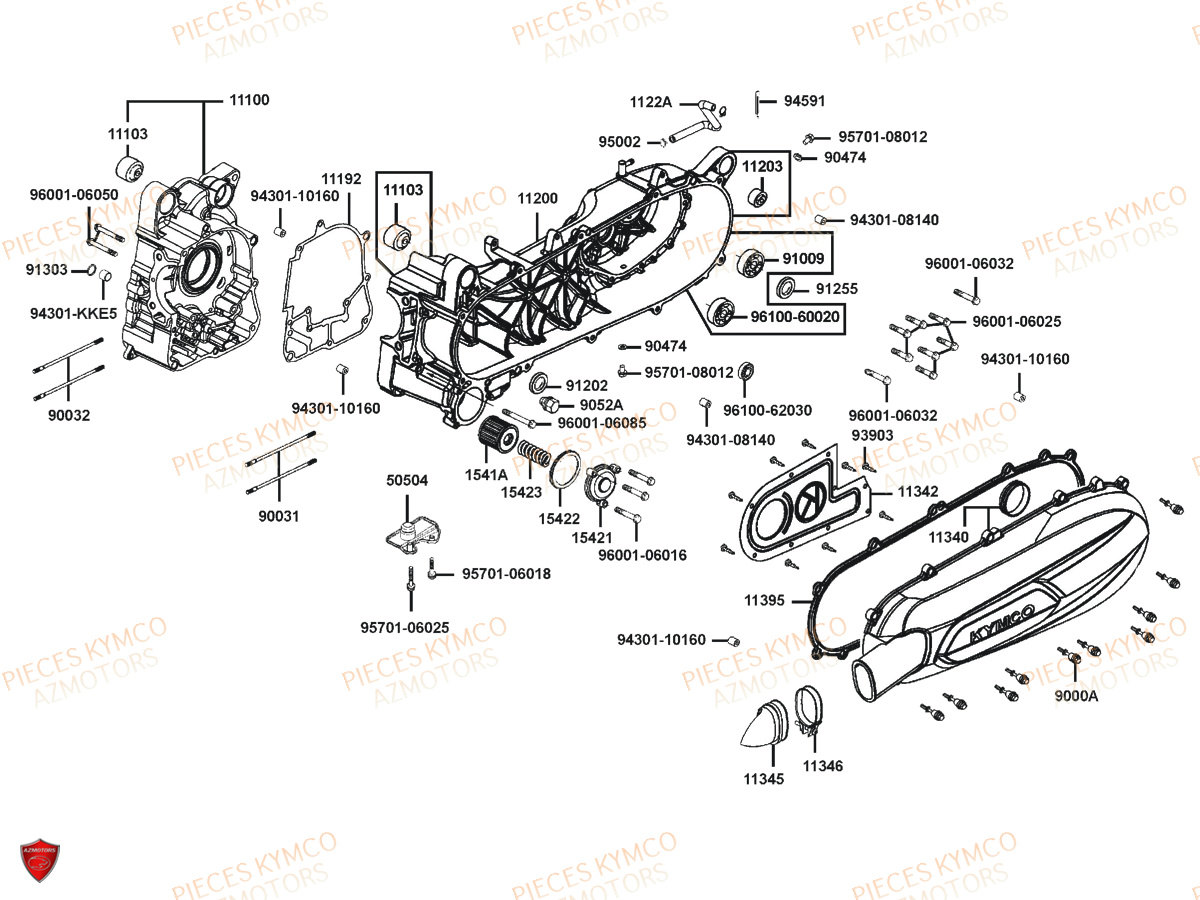 CARTERS_MOTEUR KYMCO Pièces Scooter Kymco X.TOWN 125I CBS EURO 4