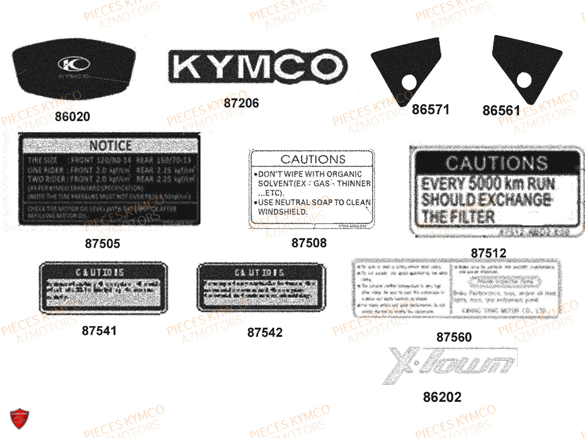 DECORS KYMCO XTOWN 125 BLACK KAKI