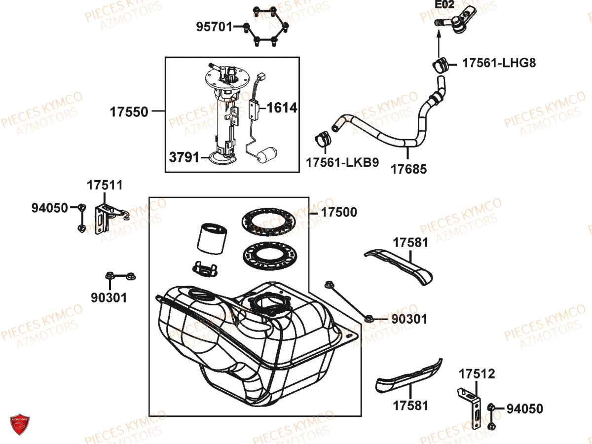 RESERVOIR A CARBURANT pour XTOWN 125 BLACK KAKI