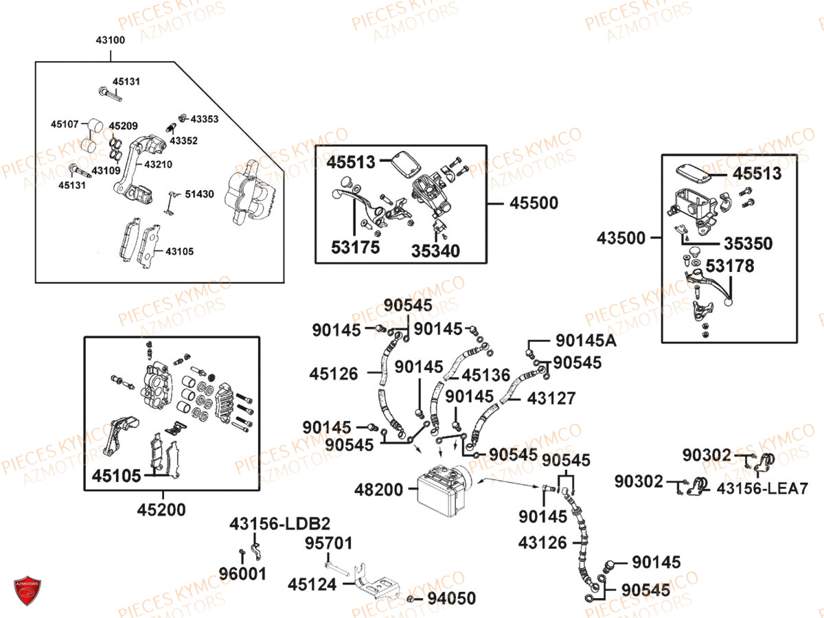 SYSTEME DE FREINS pour XTOWN 125 BLACK KAKI