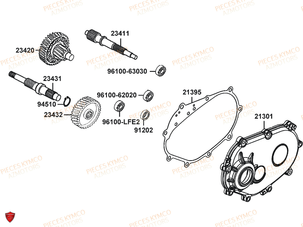 Transmission KYMCO Pièces X.TOWN 125 I "BLACK KAKI" CBS EURO4 (KS25AE)