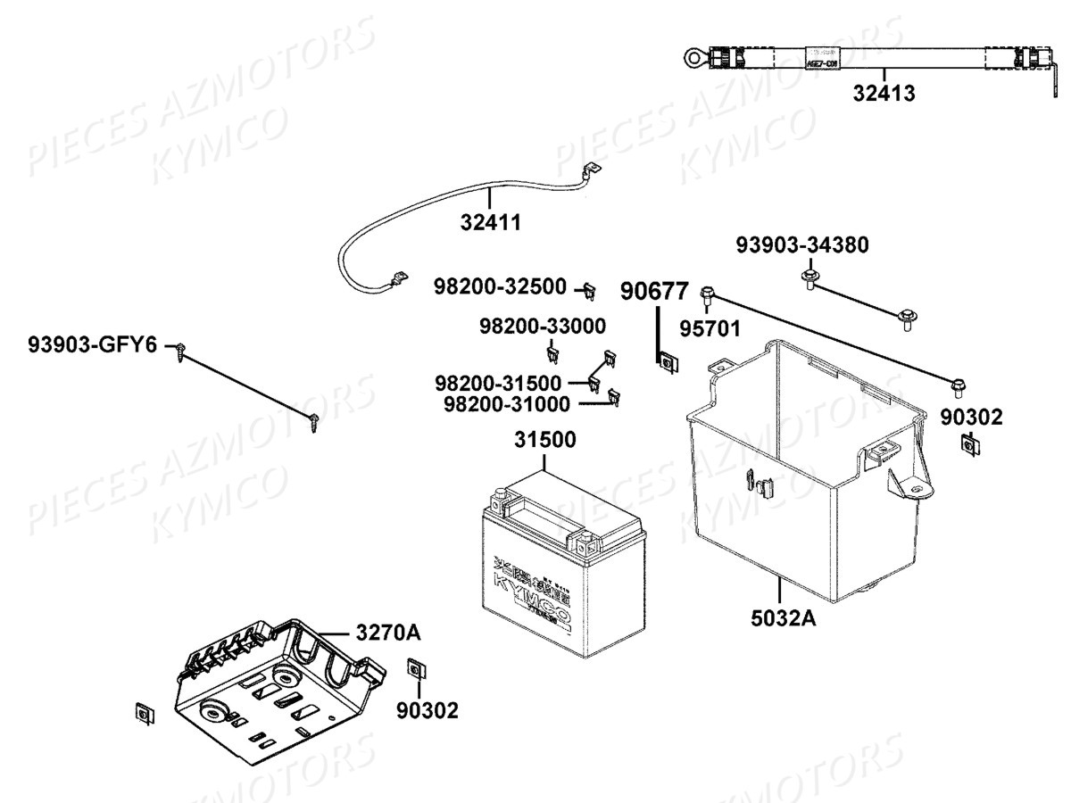 BATTERIE YTX12-BS YUASA (ORIGINE) KYMCO pour BATTERIE de XTOWN 125 CITY CBS E4