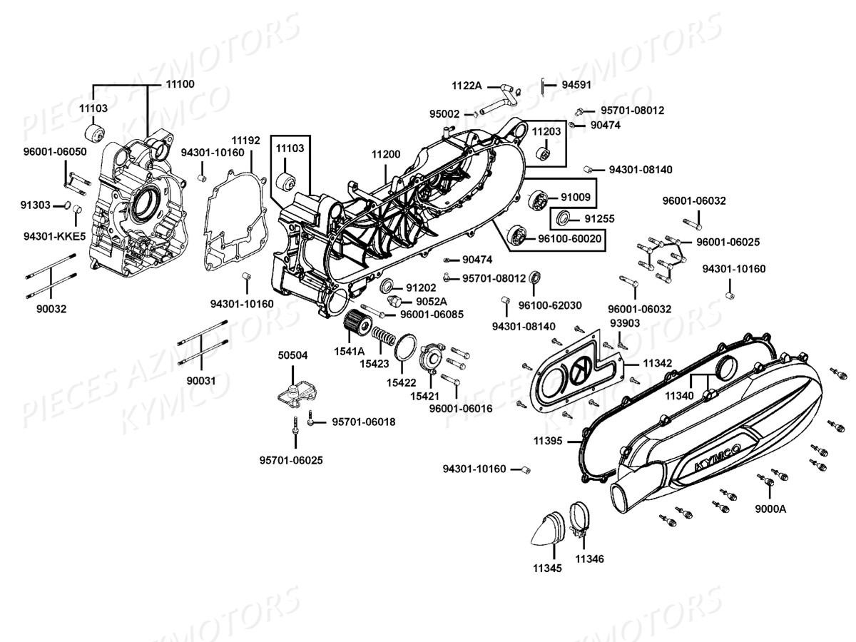 CARTERS_MOTEUR KYMCO Pièces X.TOWN CITY 125I CBS E4 (KS25CA)