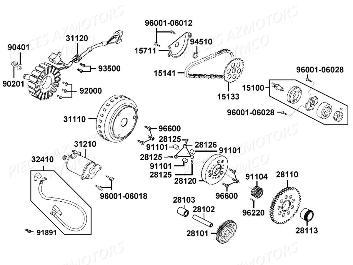 DEMARREUR ALLUMAGE KYMCO XTOWN 125 CITY CBS E4