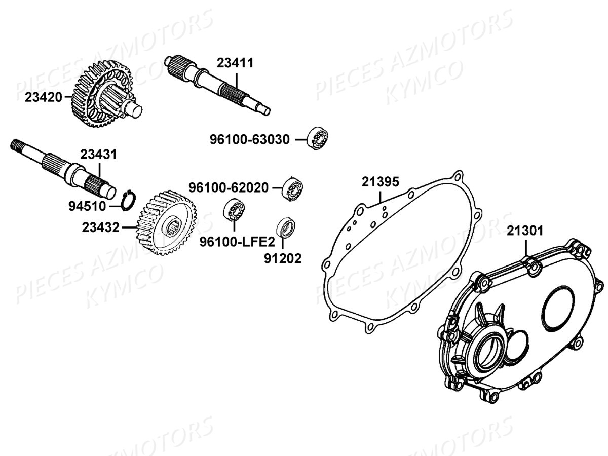 Transmission KYMCO Pièces X.TOWN CITY 125I CBS E4 (KS25CA)