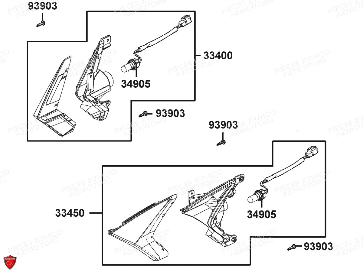 Clignotants KYMCO PIECES X.TOWN 300 I ABS EURO 4 (KS60AB)