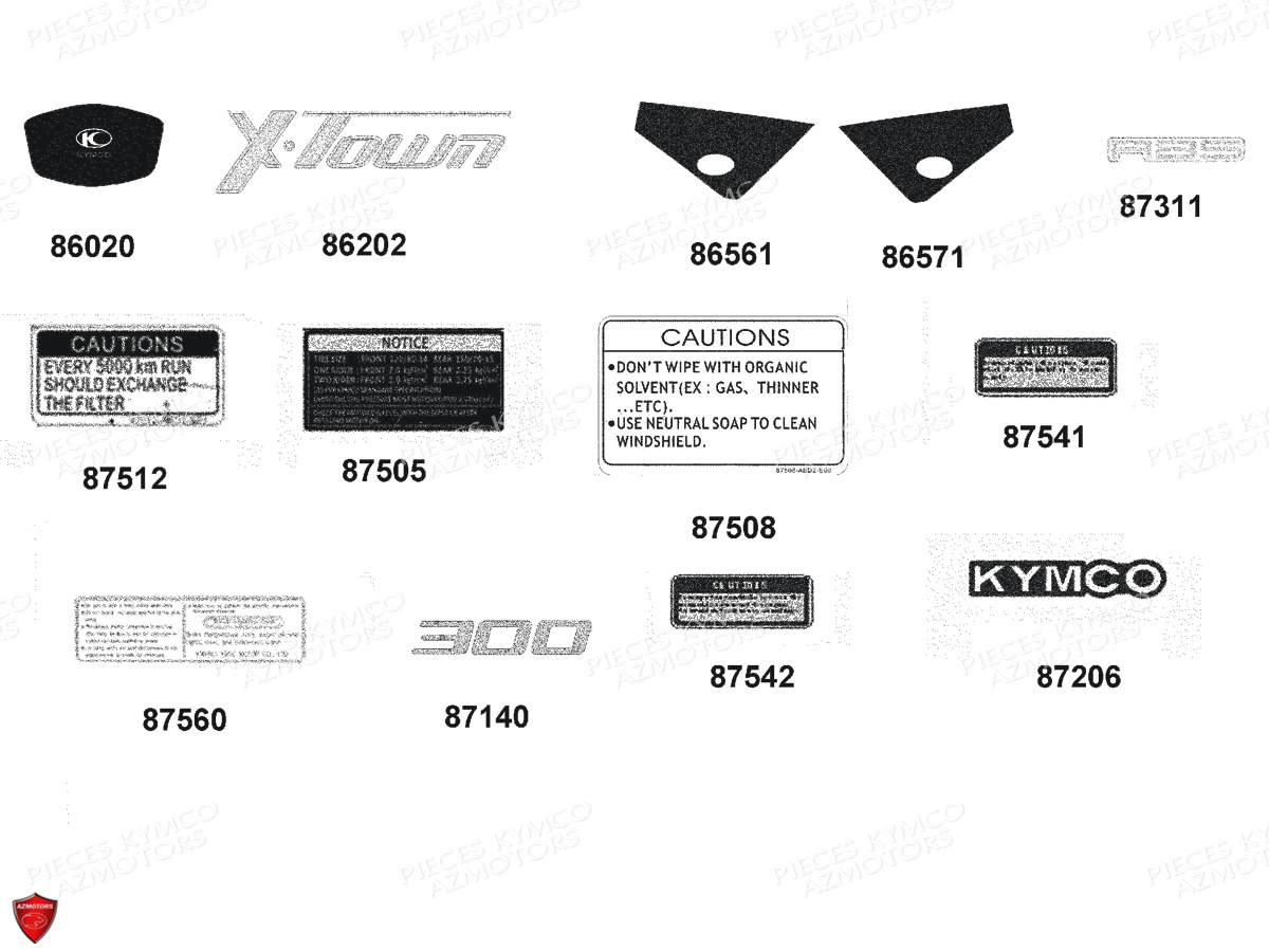 Decors KYMCO PIECES X.TOWN 300 I ABS EURO 4 (KS60AB)