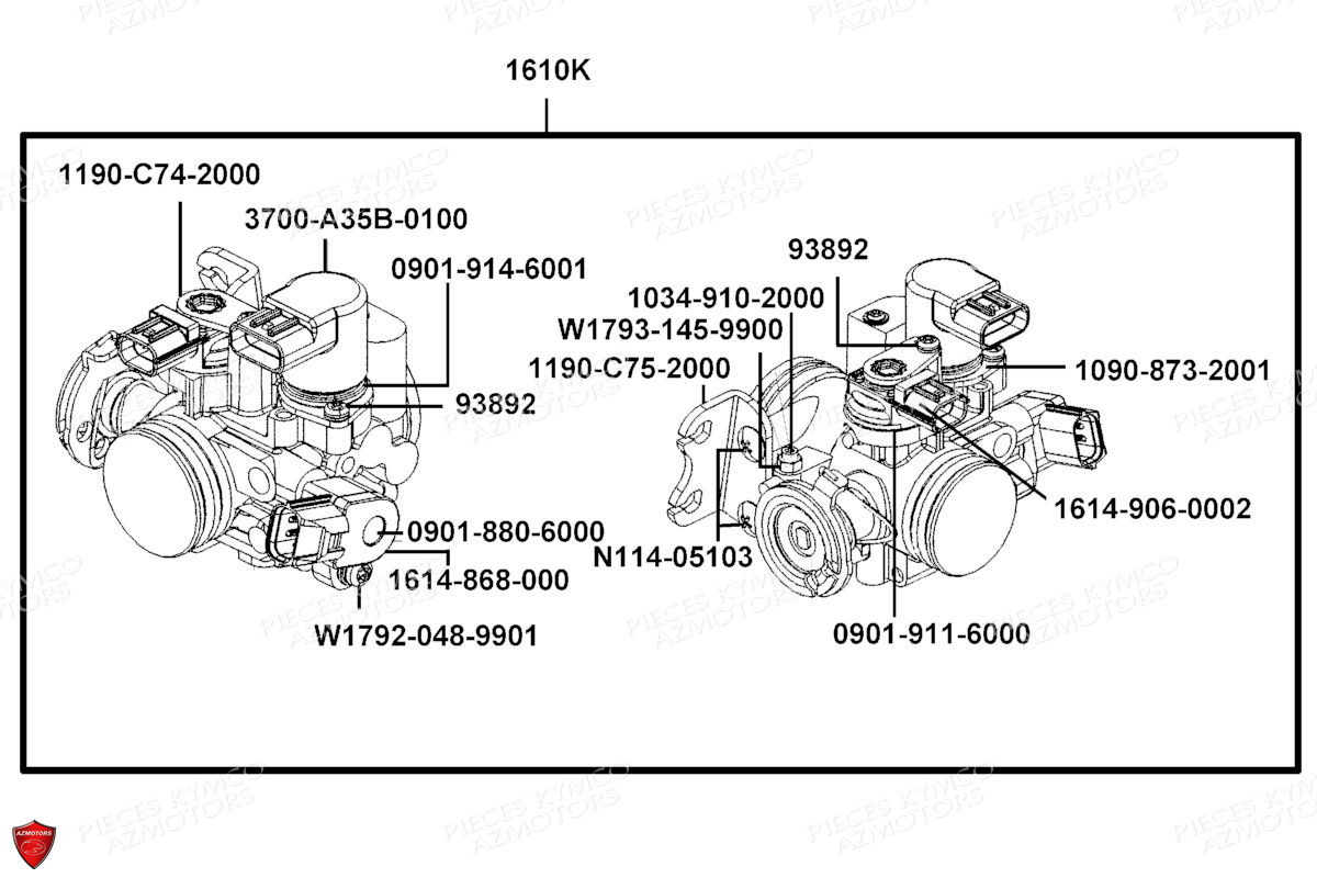 Carburation KYMCO PIECES X.TOWN 300 I ABS EURO 5 (KS60FA)