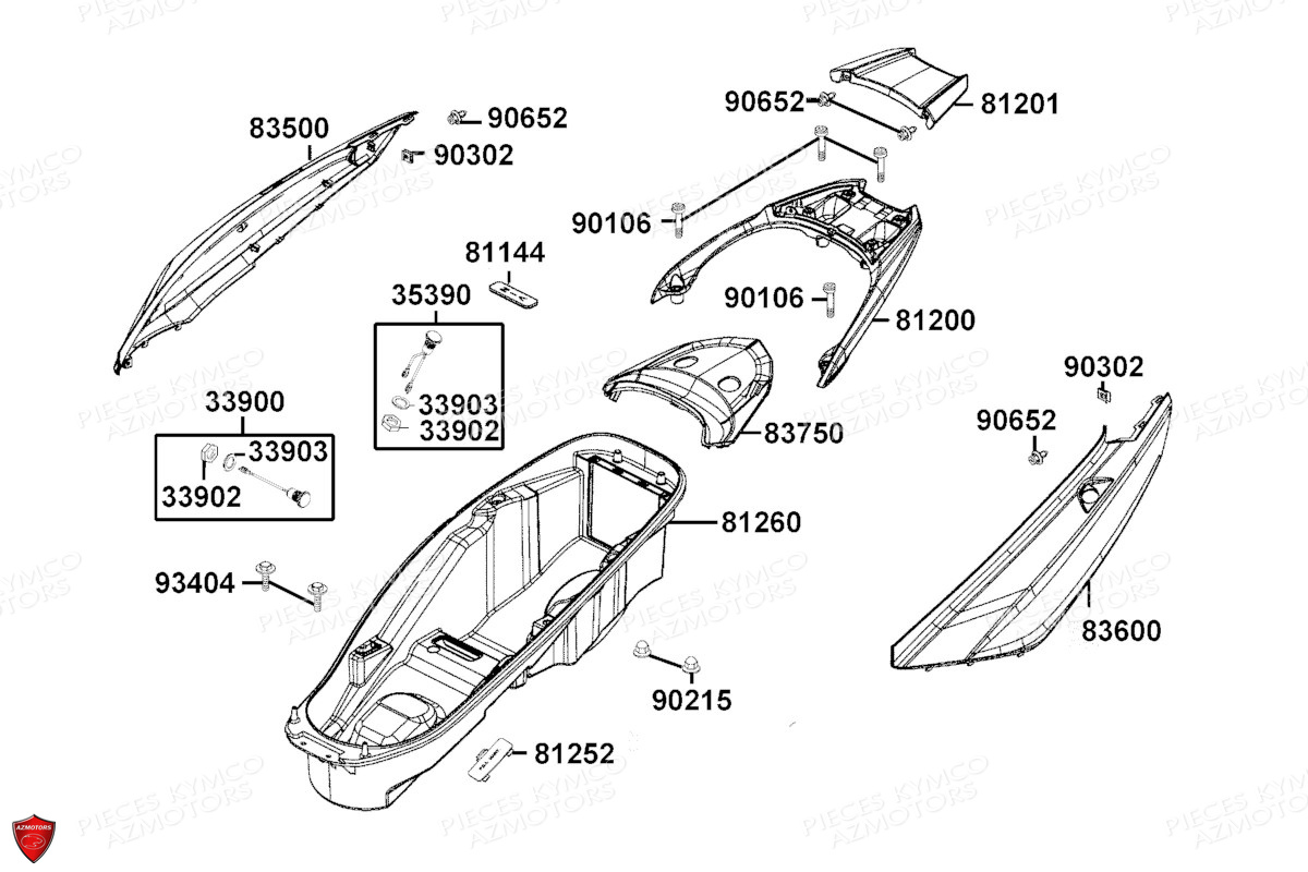 CARENAGES ARRIERE pour XTOWN 300I ABS E5