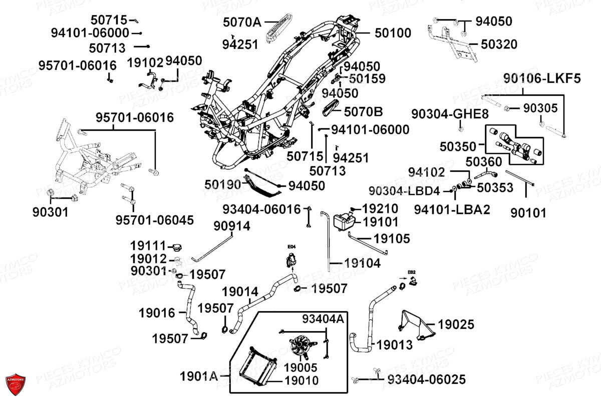 Chassis Refroidissement KYMCO PIECES X.TOWN 300 I ABS EURO 5 (KS60FA)
