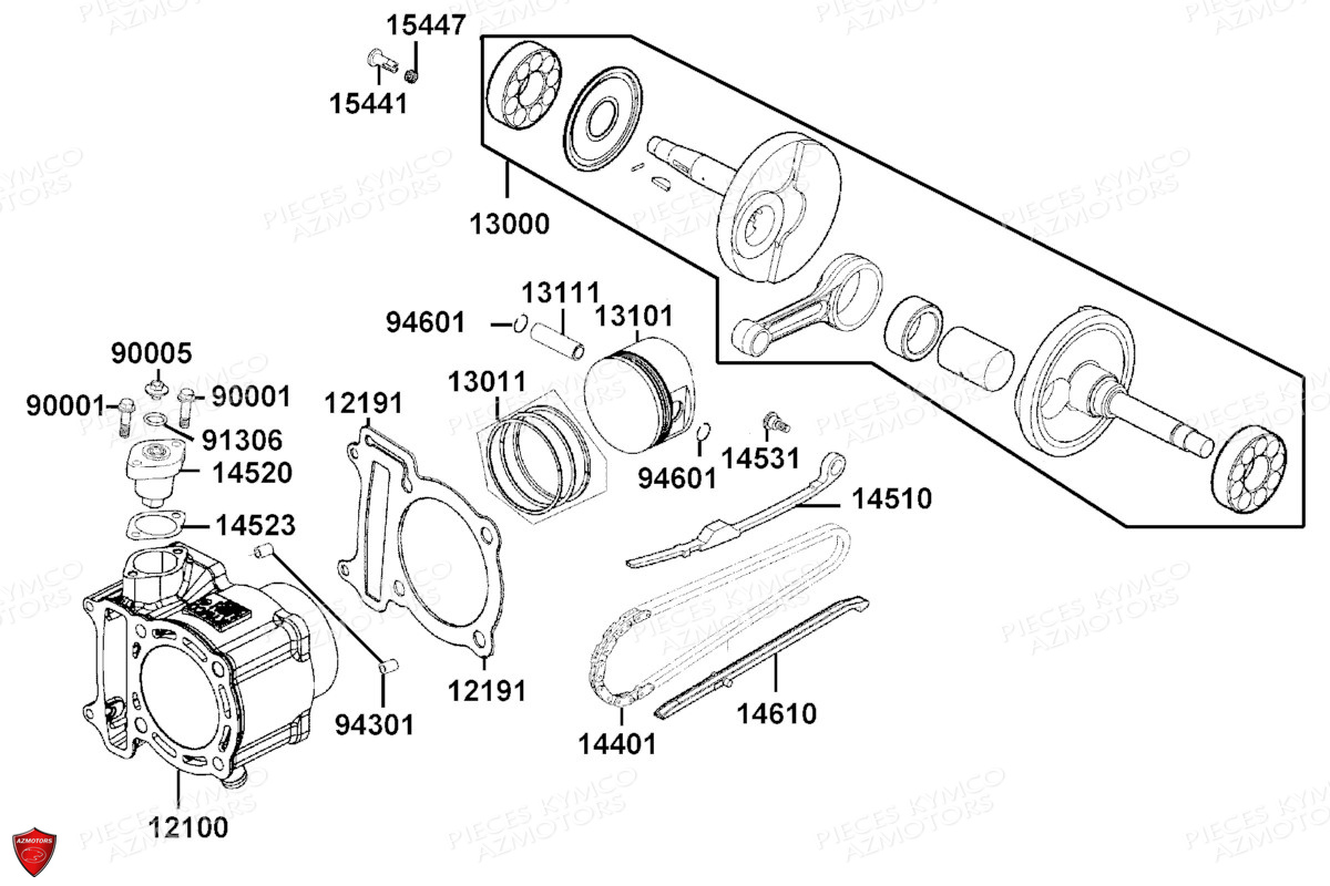 CYLINDRE PISTON pour XTOWN 300I ABS E5