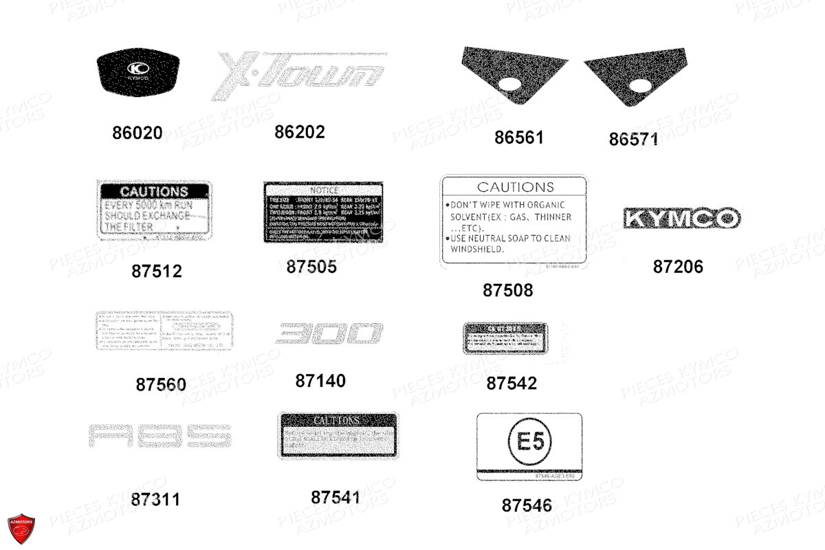 Decors KYMCO PIECES X.TOWN 300 I ABS EURO 5 (KS60FA)