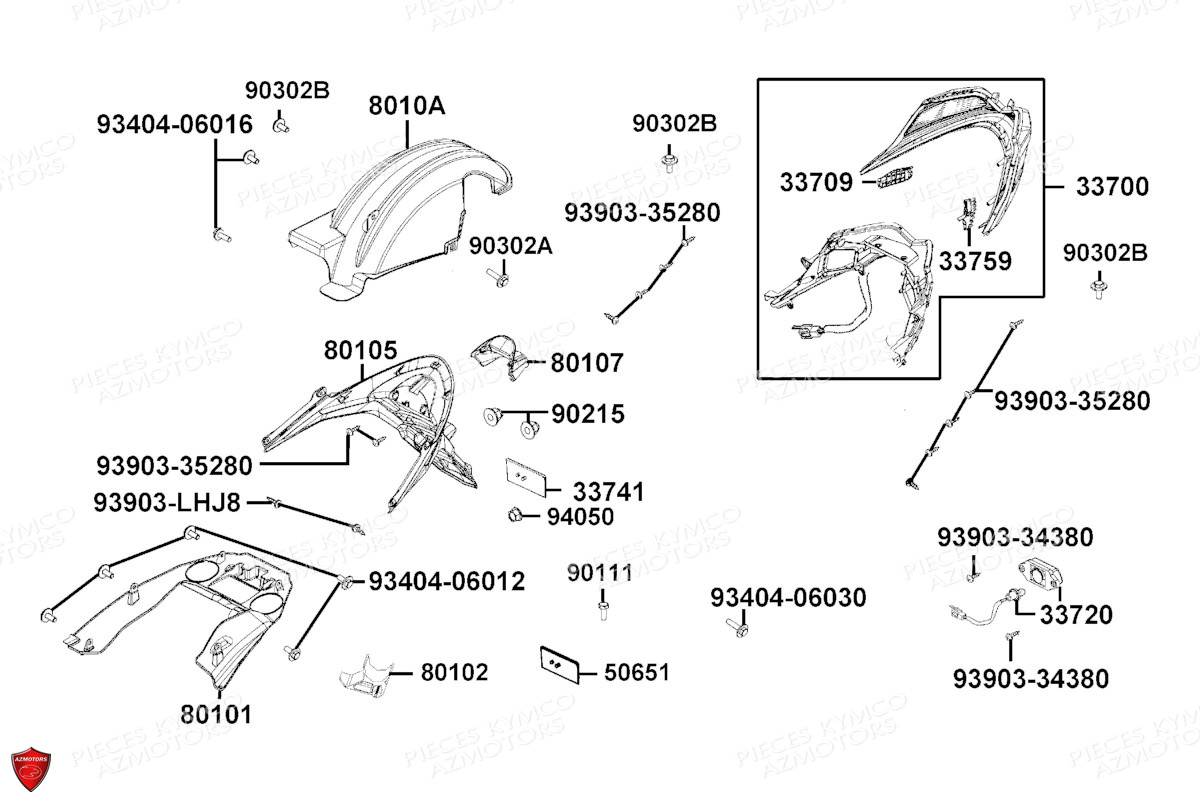 Feu Arriere KYMCO PIECES X.TOWN 300 I ABS EURO 5 (KS60FA)