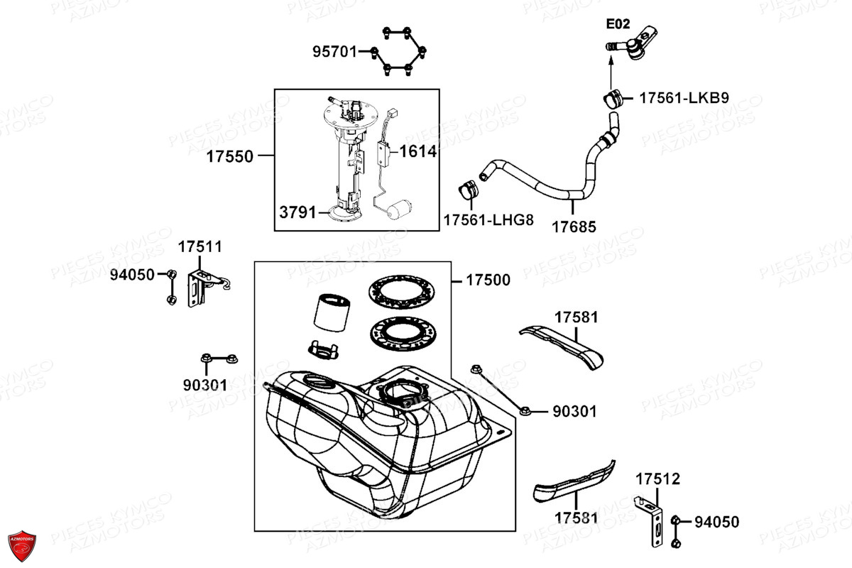 Reservoir A Carburant KYMCO PIECES X.TOWN 300 I ABS EURO 5 (KS60FA)