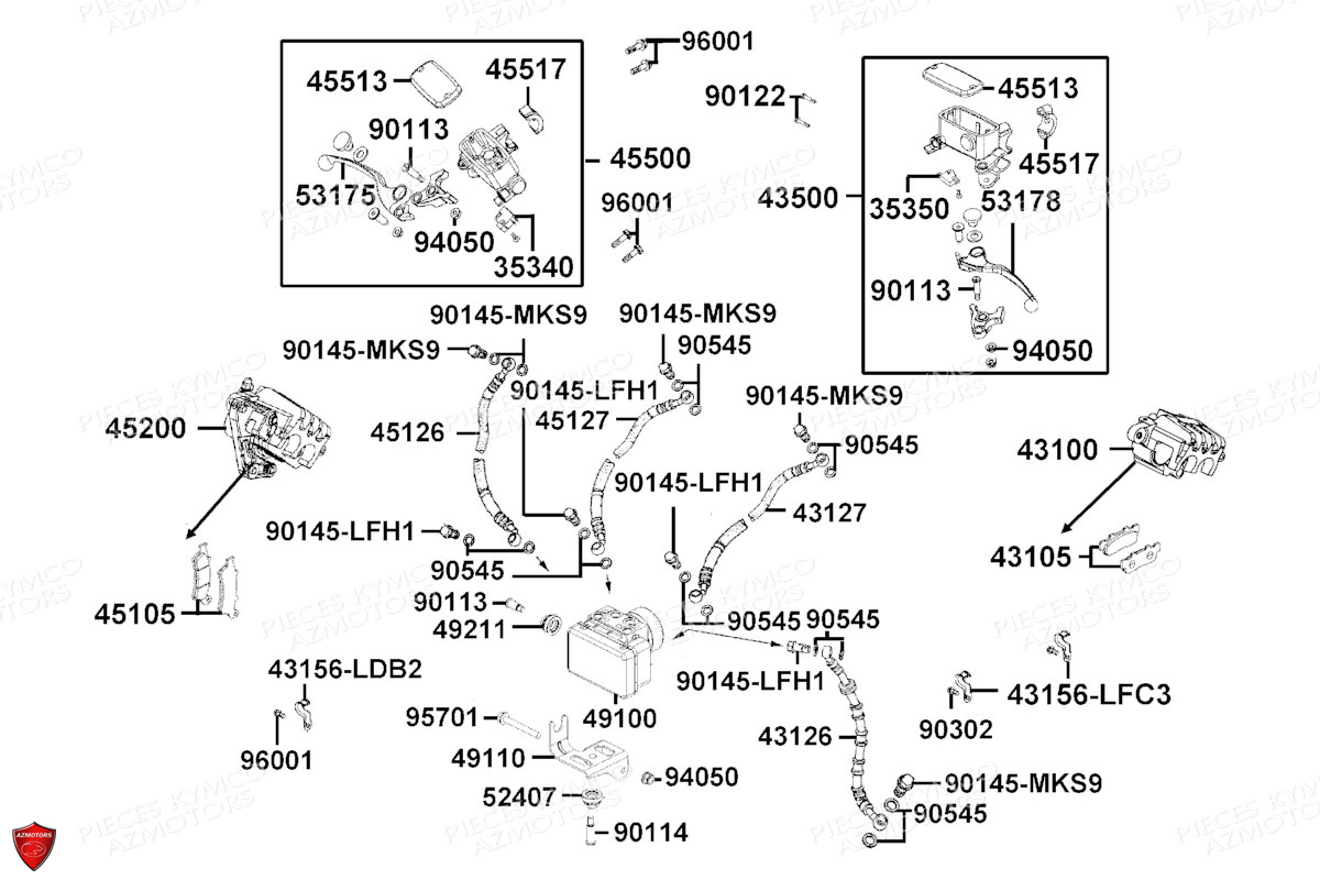 Systeme De Freins KYMCO PIECES X.TOWN 300 I ABS EURO 5 (KS60FA)