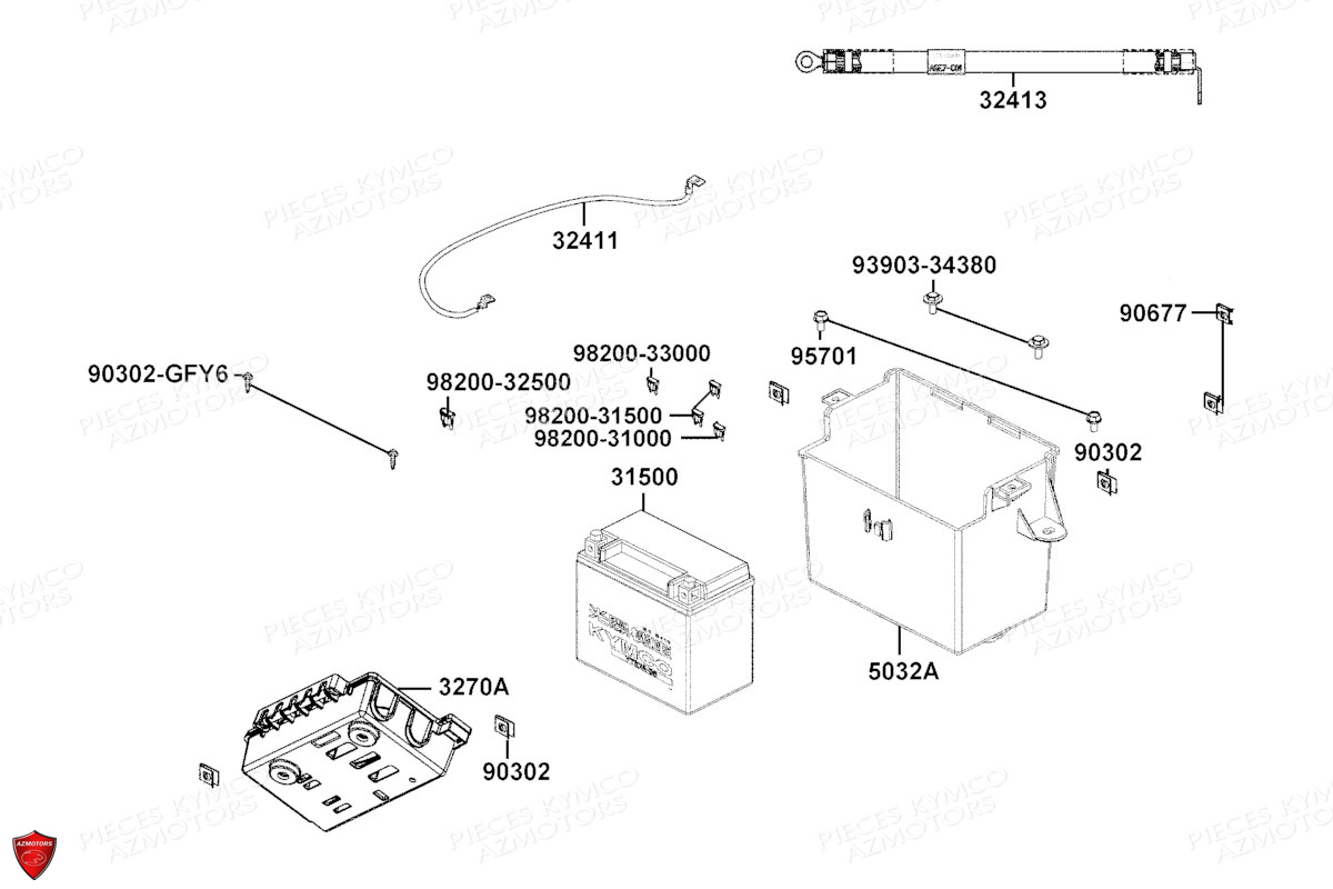 Batterie KYMCO PIECES X.TOWN CITY 300I E5 (KS60JA)