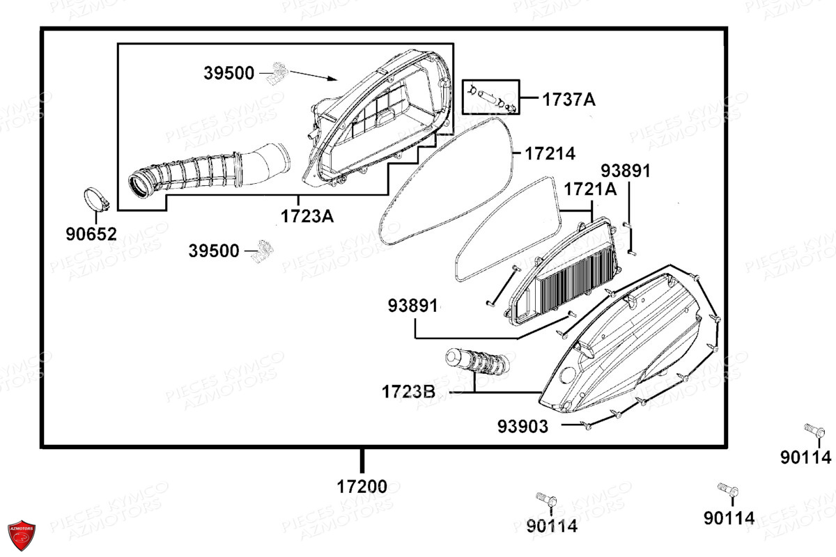 Boite A Air KYMCO PIECES X.TOWN CITY 300I E5 (KS60JA)