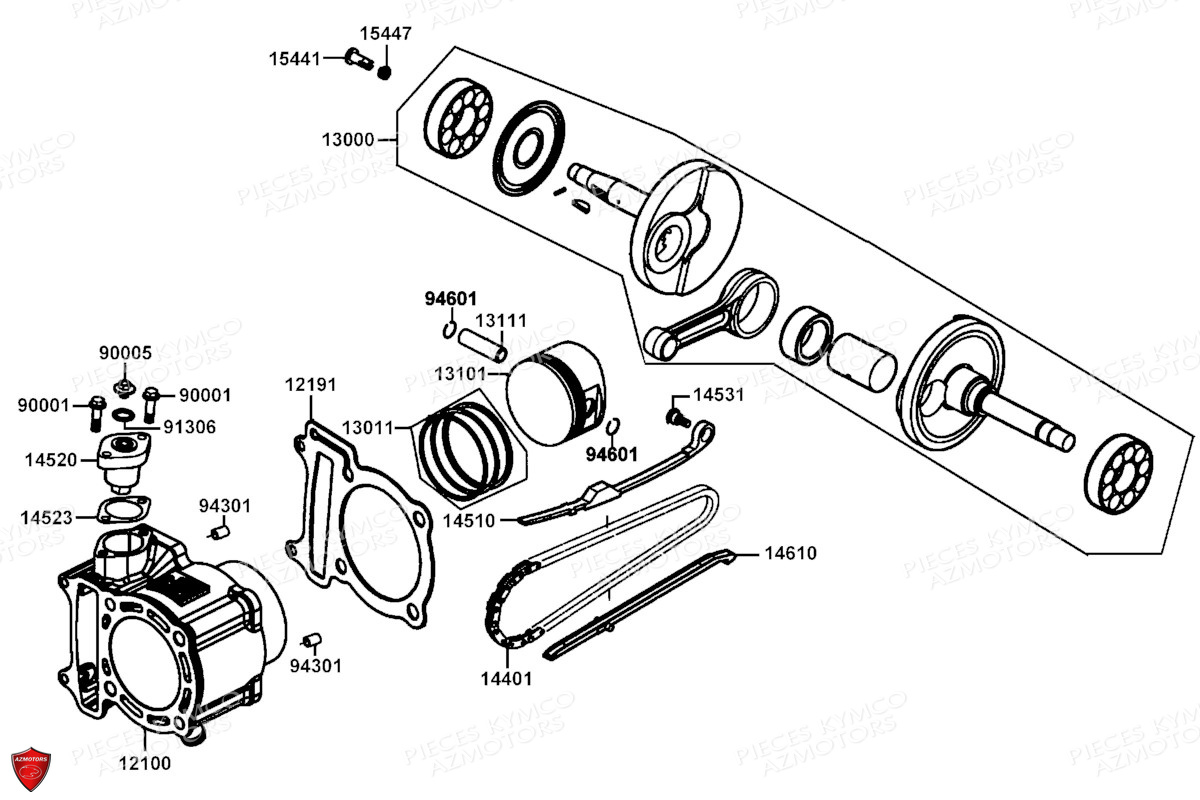 CYLINDRE PISTON pour XTOWN CITY 300I E5