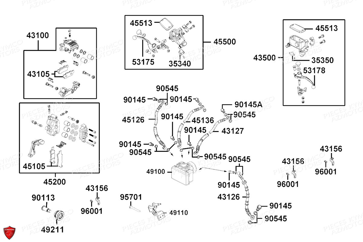 Systeme De Freins KYMCO PIECES X.TOWN CITY 300I E5 (KS60JA)