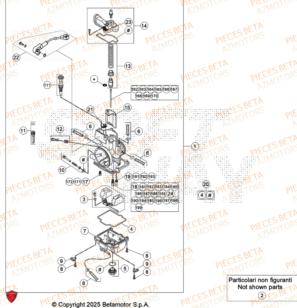 Carburateur BETA Pieces BETA ENDURO XTRAINER 250 2T - (2025) EURO5+