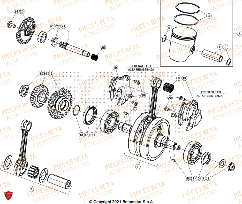 Vilebrequin BETA Pieces BETA ENDURO XTRAINER 250 2T - (2025) EURO5+