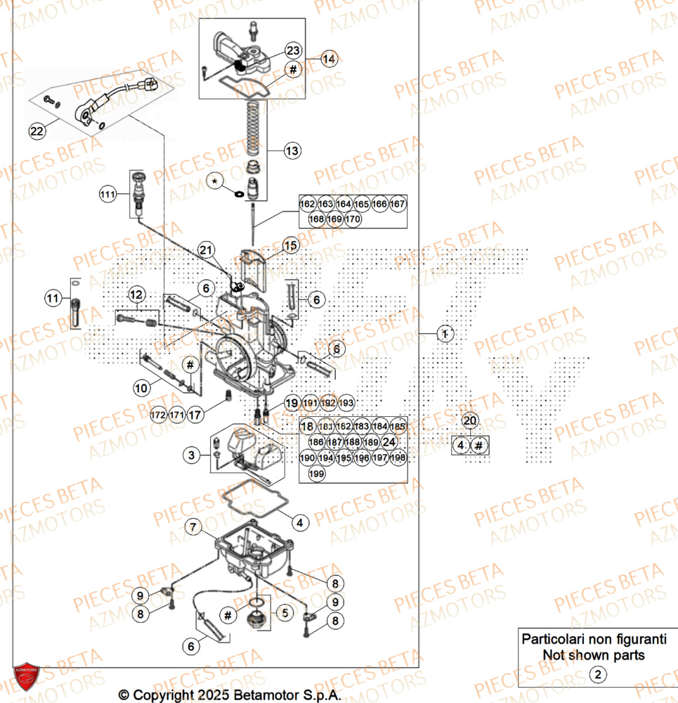 Carburateur BETA Pieces BETA ENDURO XTRAINER 250 2T - (2026)