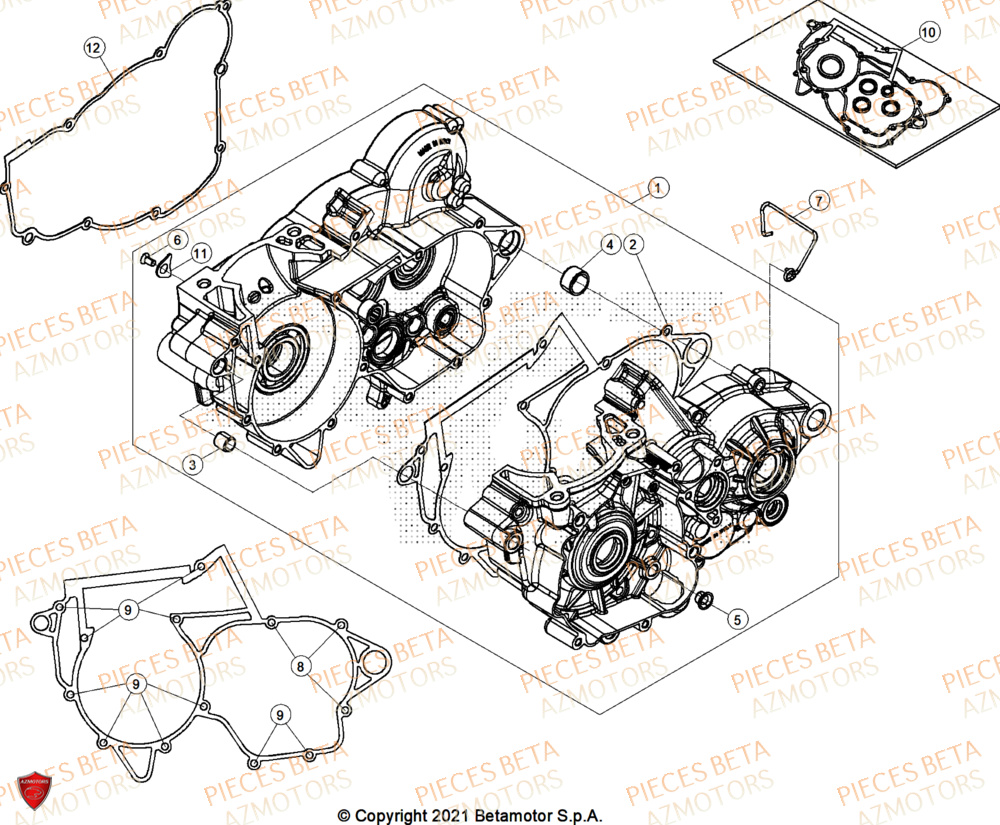 Carter Moteur BETA Pieces BETA ENDURO XTRAINER 250 2T - (2026)