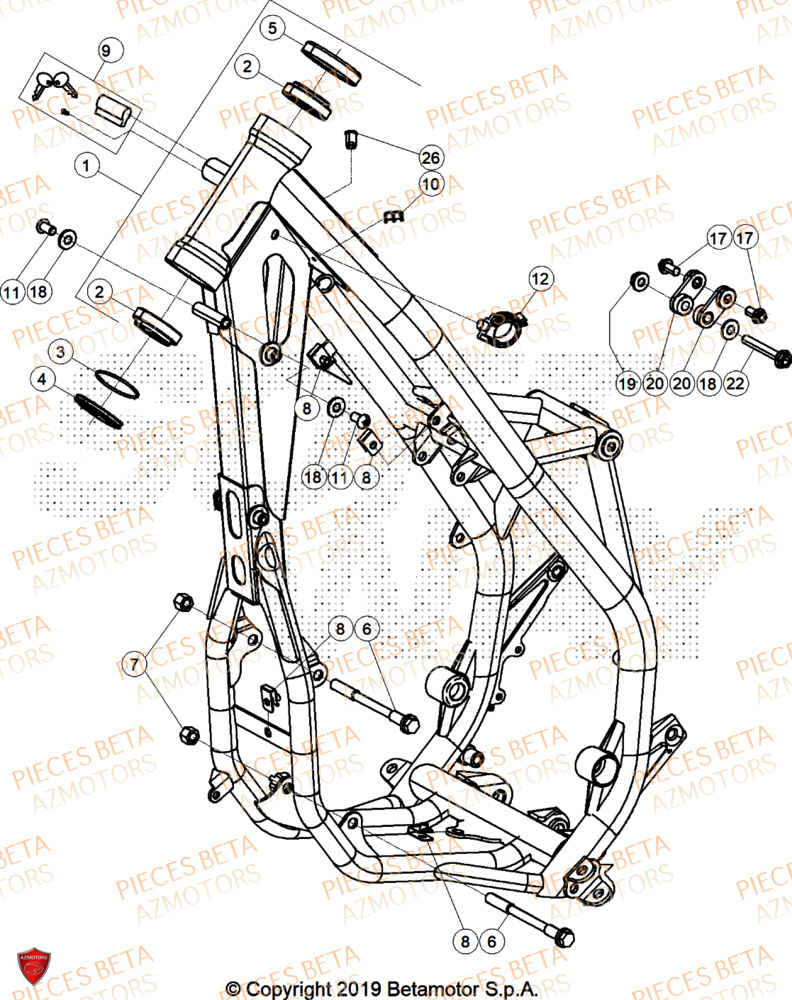 Chassis BETA Pieces BETA ENDURO XTRAINER 250 2T - (2026)