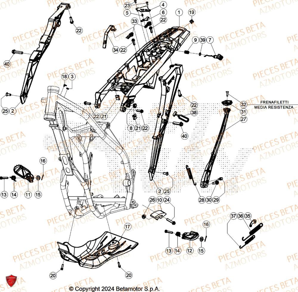 Accessoires Du Chassis BETA Pieces BETA ENDURO XTRAINER 300 2T - (2025) EURO5+