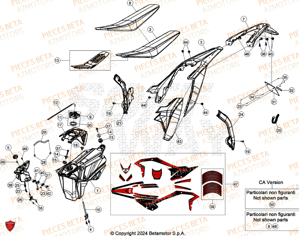 Carenages Arriere BETA Pieces BETA ENDURO XTRAINER 300 2T - (2025) EURO5+