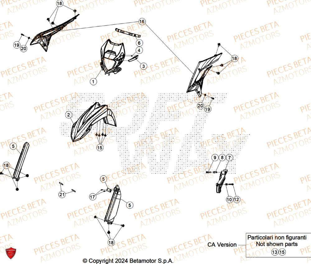 Carenages Avant BETA Pieces BETA ENDURO XTRAINER 300 2T - (2025) EURO5+