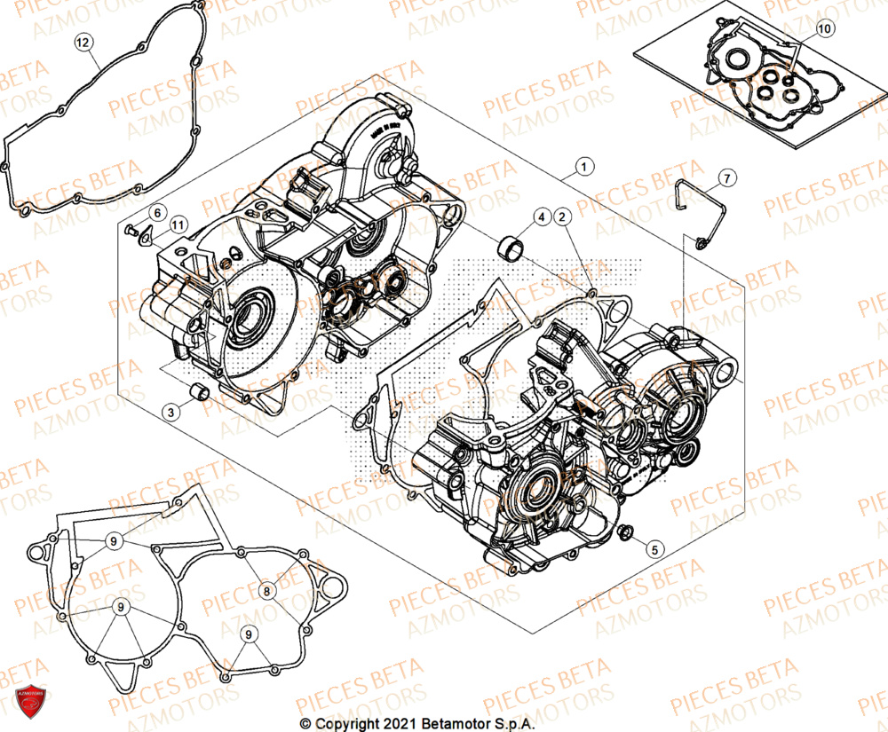 Carter Moteur BETA Pieces BETA ENDURO XTRAINER 300 2T - (2025) EURO5+