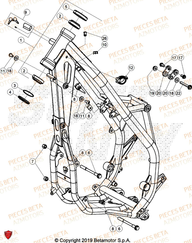 Chassis BETA Pieces BETA ENDURO XTRAINER 300 2T - (2025) EURO5+