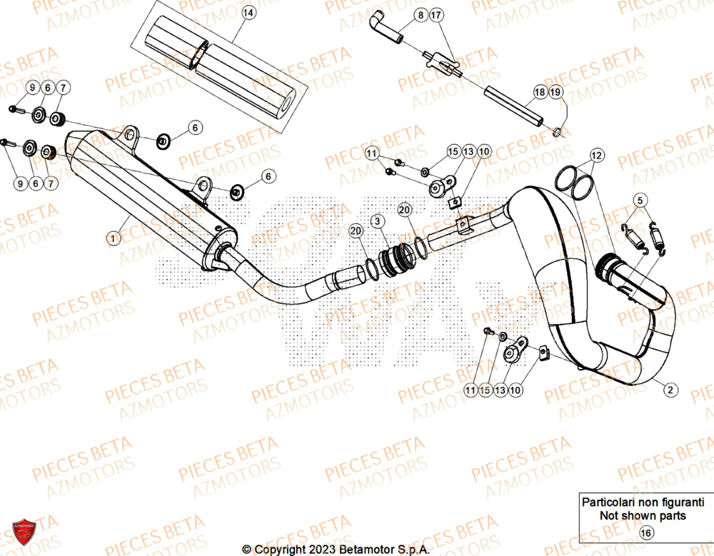 Echappement BETA Pieces BETA ENDURO XTRAINER 300 2T - (2025) EURO5+