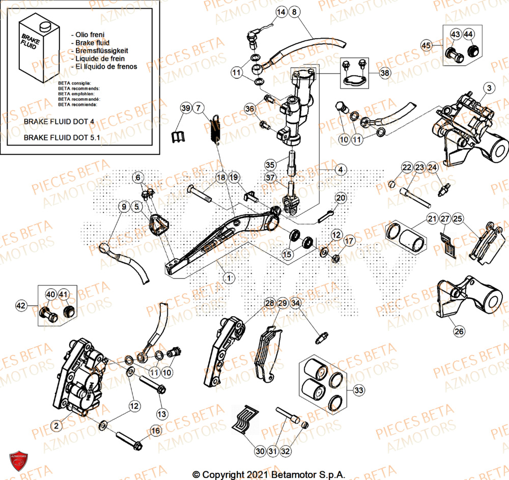 Freins BETA Pieces BETA ENDURO XTRAINER 300 2T - (2025) EURO5+