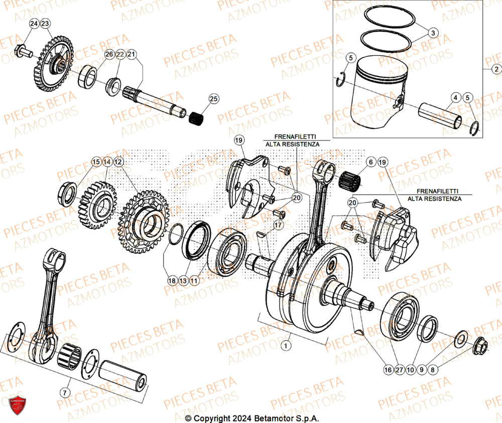 Vilebrequin BETA Pieces BETA ENDURO XTRAINER 300 2T - (2025) EURO5+