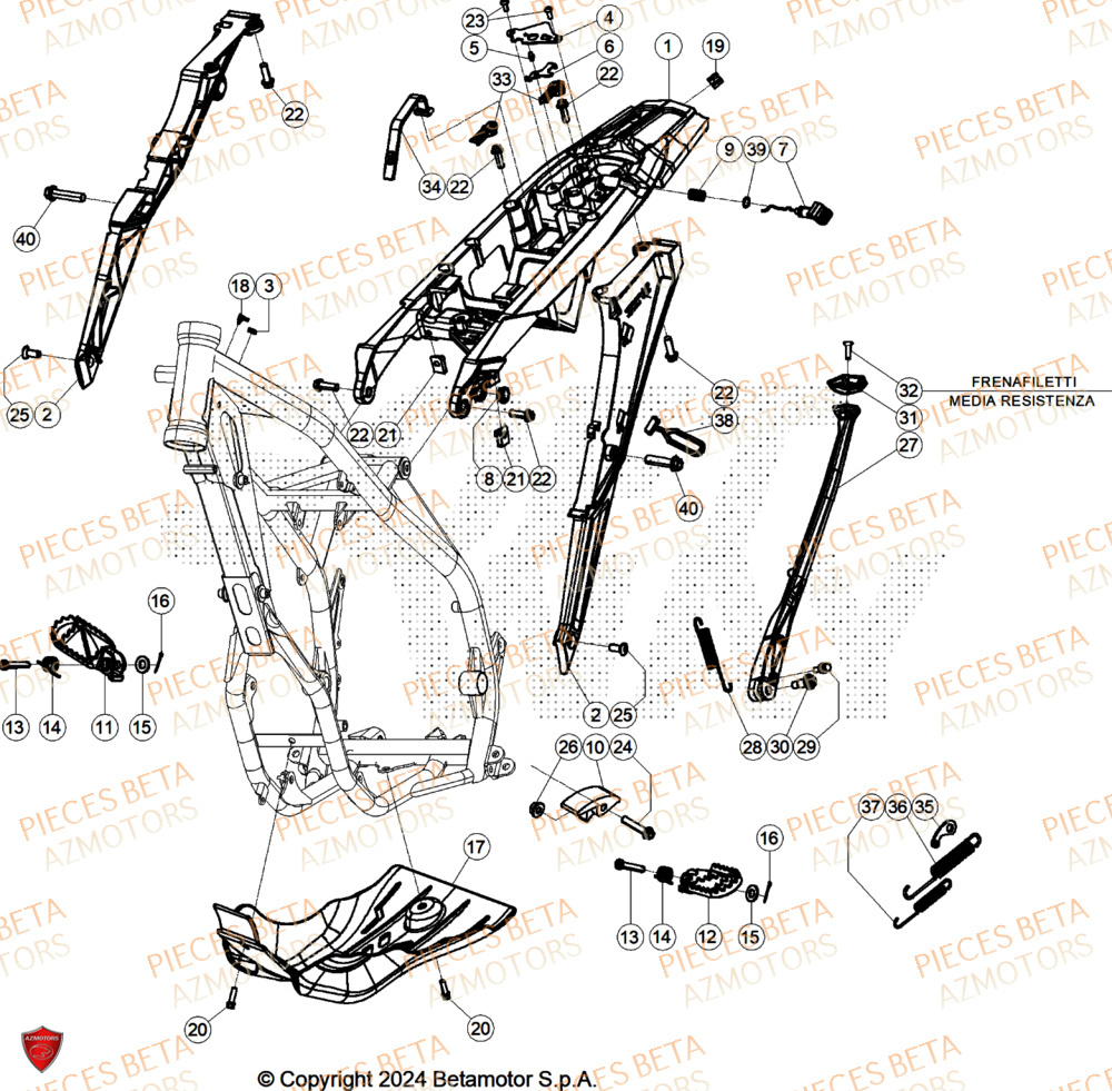 Accessoires Du Chassis BETA Pieces BETA ENDURO XTRAINER 300 2T - (2026)