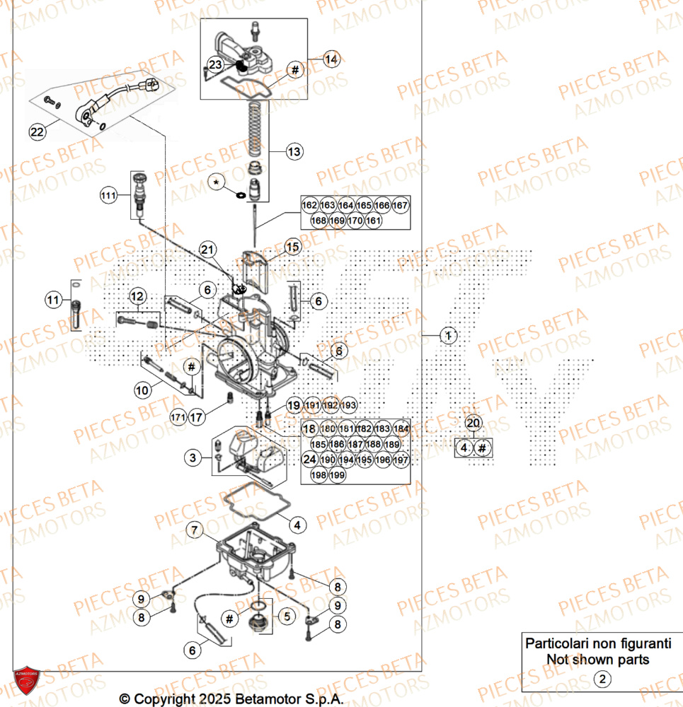 Carburateur BETA Pieces BETA ENDURO XTRAINER 300 2T - (2026)