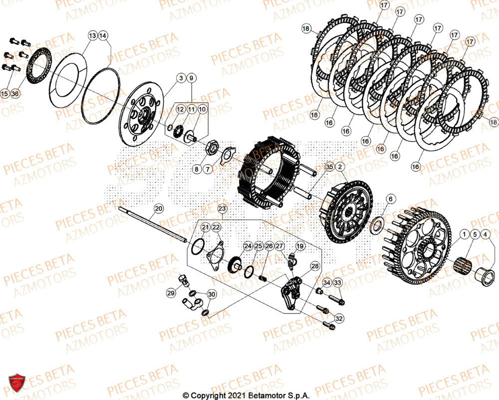 Embrayage BETA Pieces BETA ENDURO XTRAINER 300 2T - (2026)