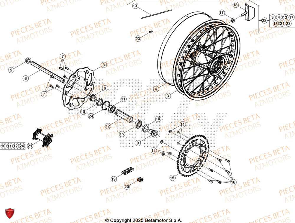 Roue Arriere BETA Pieces BETA ENDURO XTRAINER 300 2T - (2026)