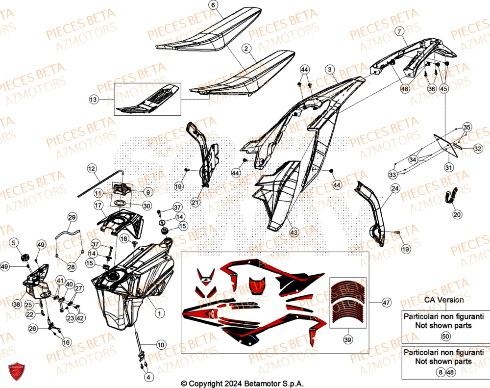 Carenages Arriere BETA Pieces BETA ENDURO XTRAINER 250 2T - (2025)