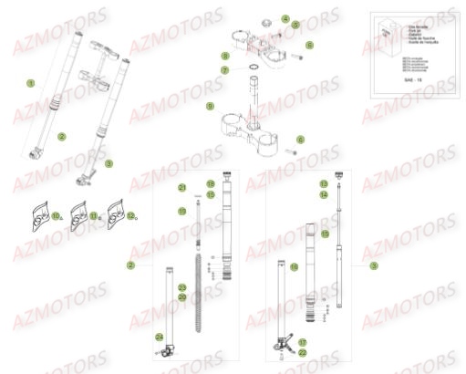Fourche BETA Pièces BETA RR XTRAINER 250 2T - [2018]