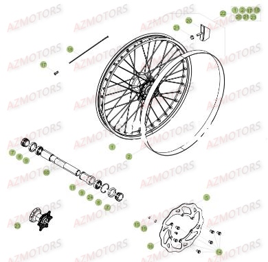 Roue Avant BETA Pièces BETA RR XTRAINER 250 2T - [2018]