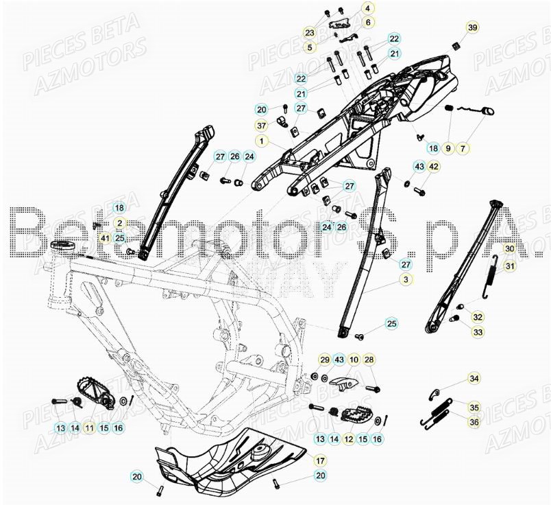 Accessoires Du Chassis BETA Pièces BETA RR XTRAINER 250 2T - [2019]